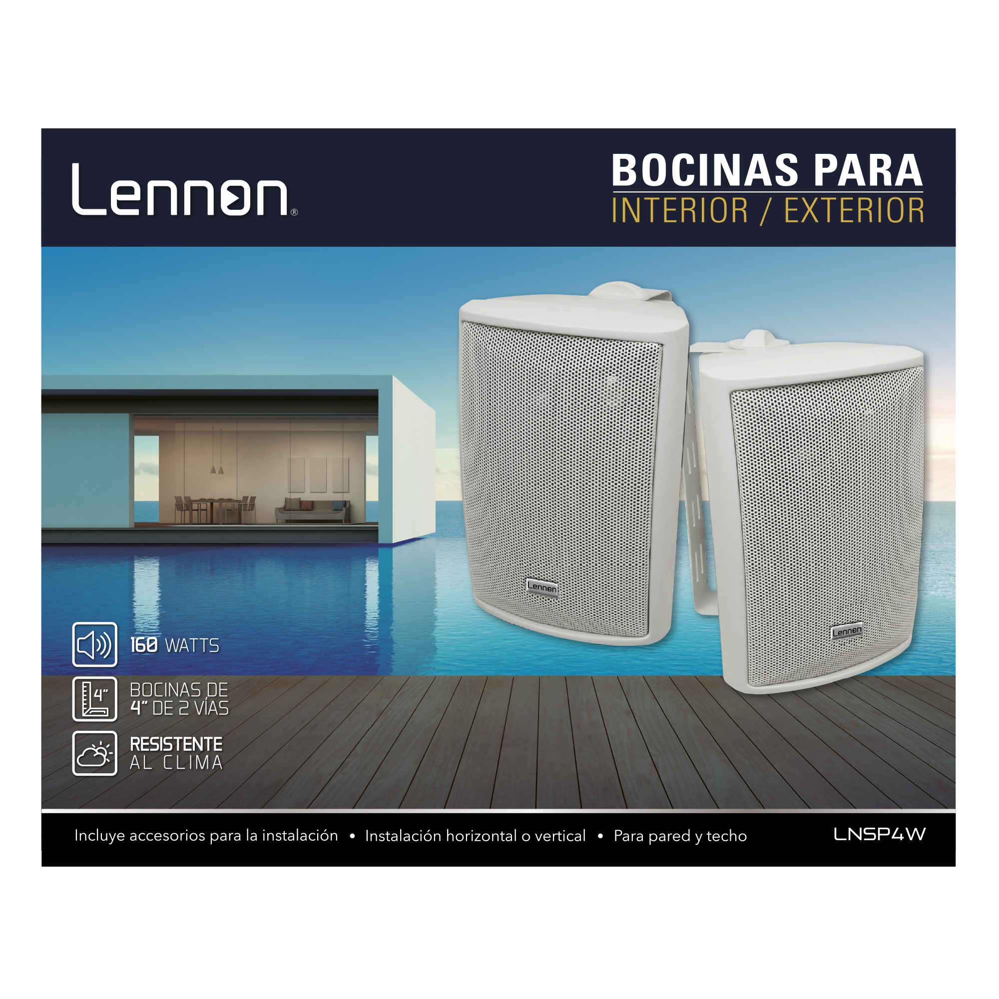 Bocinas Ambientales Lennon Ln-sp4w Blancas
