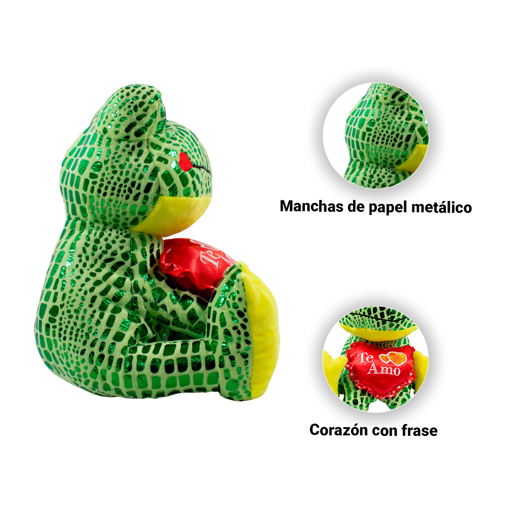 Rana De Peluche San Valentín Con Corazón Ranita Amor Verde