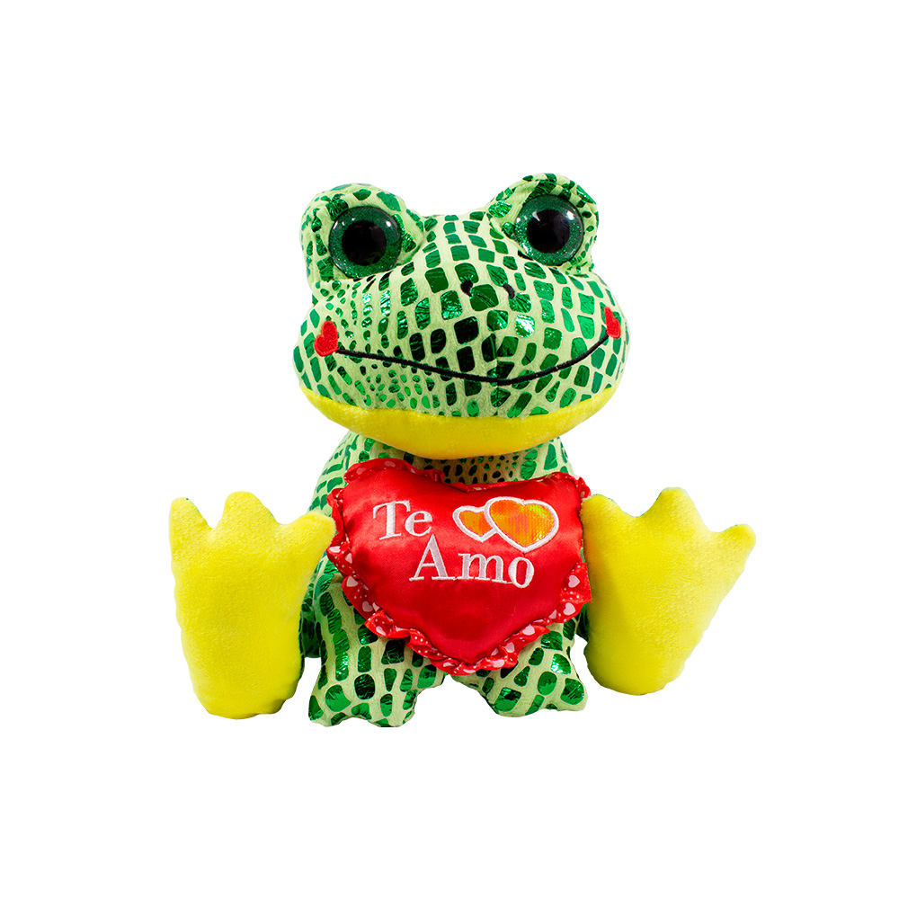 Rana De Peluche San Valentín Con Corazón Ranita Amor Verde