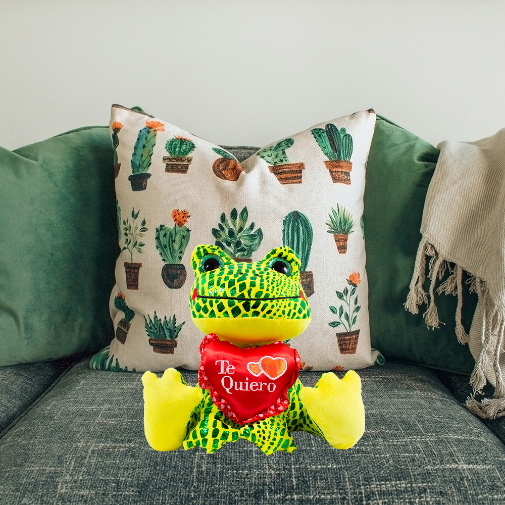 Rana De Peluche San Valentín Con Corazón Ranita Amor Amarillo 