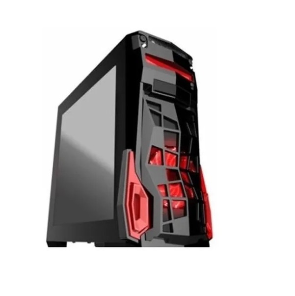 Gabinete de pc Eagle Warrior Fs-2 ventilador led Rojo Gamer