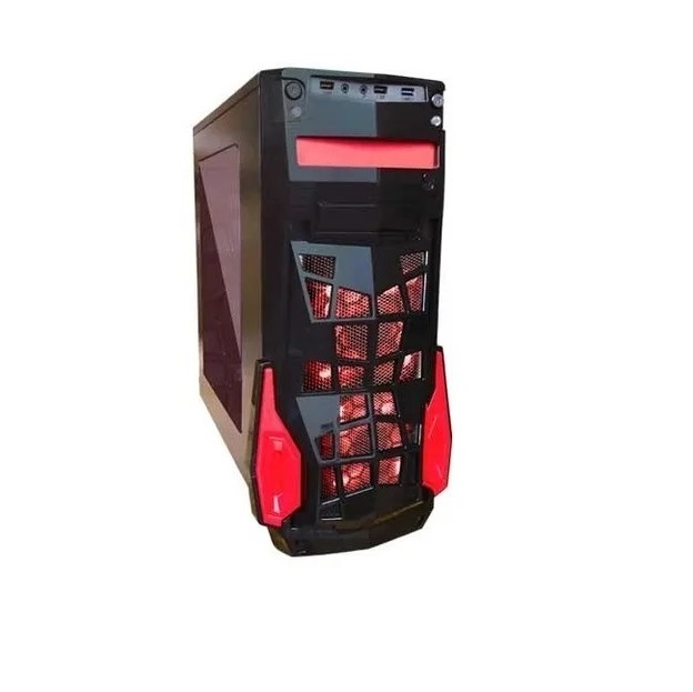Gabinete de pc Eagle Warrior Fs-2 ventilador led Rojo Gamer