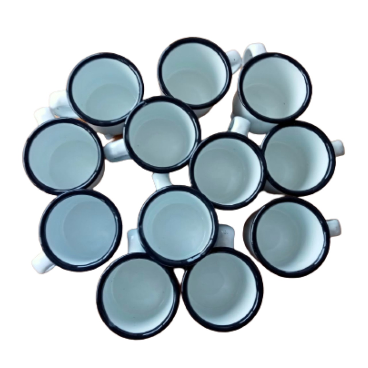 12 Mini Pocillos Taza Peltre Mezcaleras Tequila Cafe Salsera