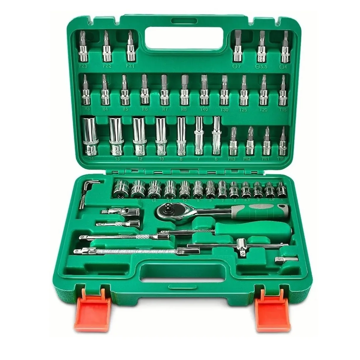 Kit De Herramientas Mecanica 53 Pz Con Desarmador Y Matraca