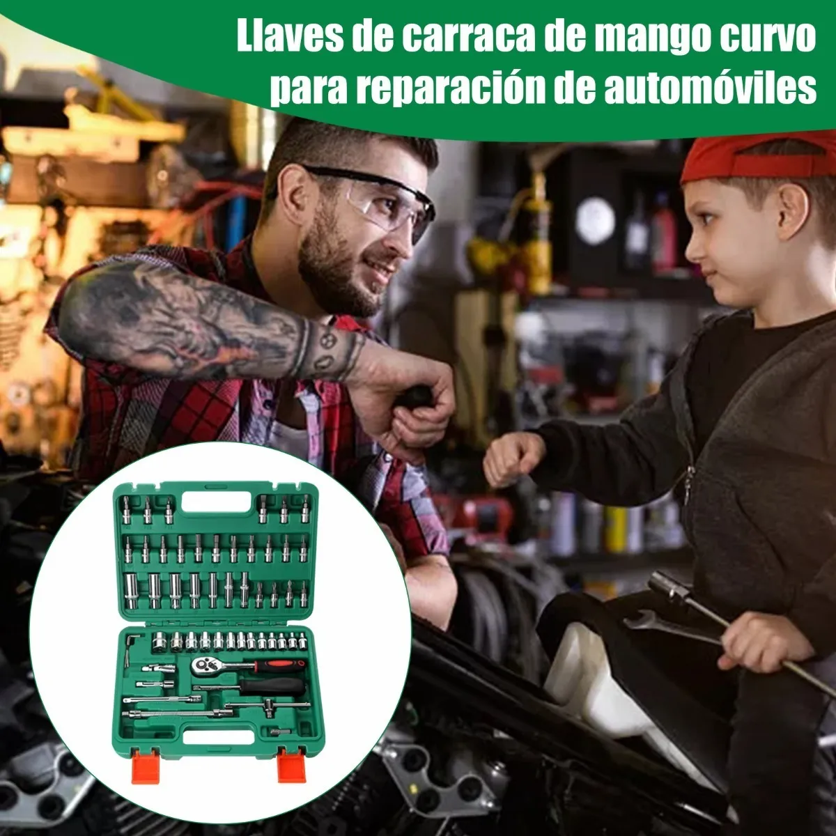 Kit De Herramientas Mecanica 53 Pz Con Desarmador Y Matraca