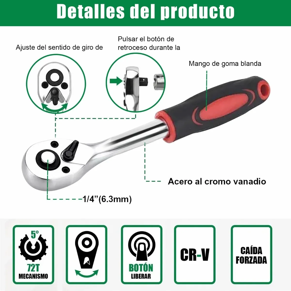 Kit De Herramientas Mecanica 53 Pz Con Desarmador Y Matraca
