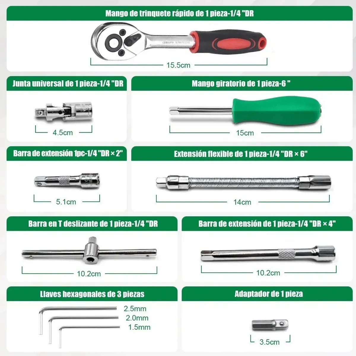 Kit De Herramientas Mecanica 53 Pz Con Desarmador Y Matraca