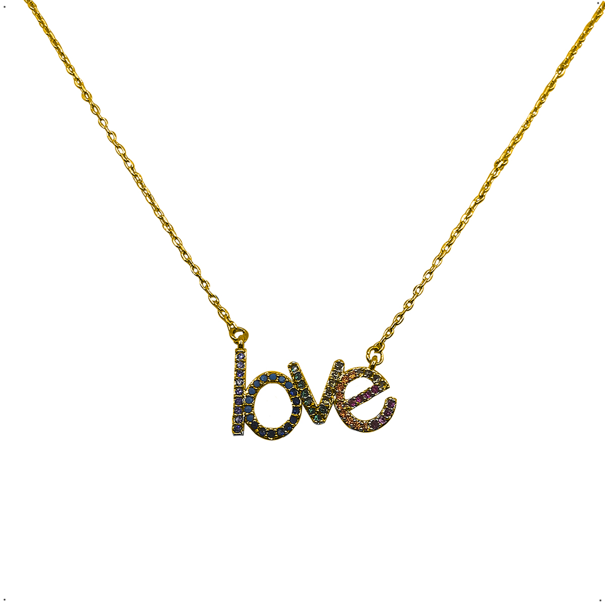Gargantilla Love Colors Chapa de Oro de 18k SILVER & GOLD 