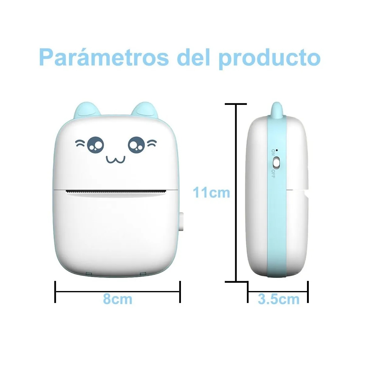 Impresora Fotografias Mini Portátil Térmica Bluetooth 10 Rol Azul