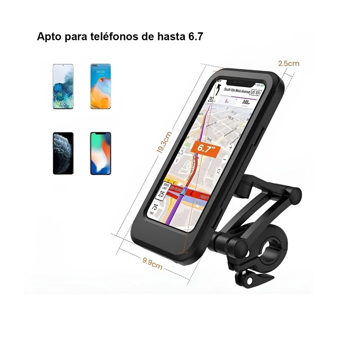 Base Para Porta Soporte Celular Moto Bicicleta Impermeable