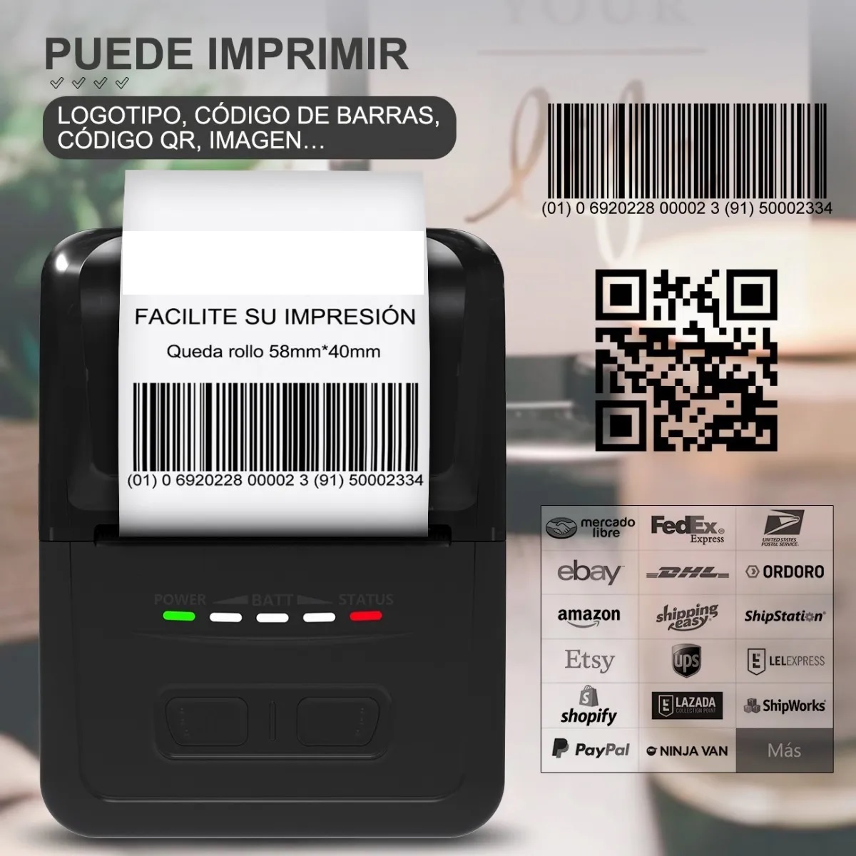 Impresora Térmica Tickets 58mm Bluetooth Android Ios Cel Usb Negro