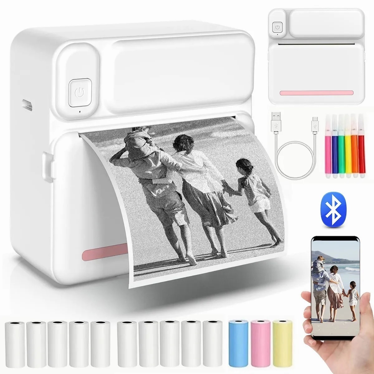Mini Impresora Térmica Portátil Bluetooth Usb Ios Android