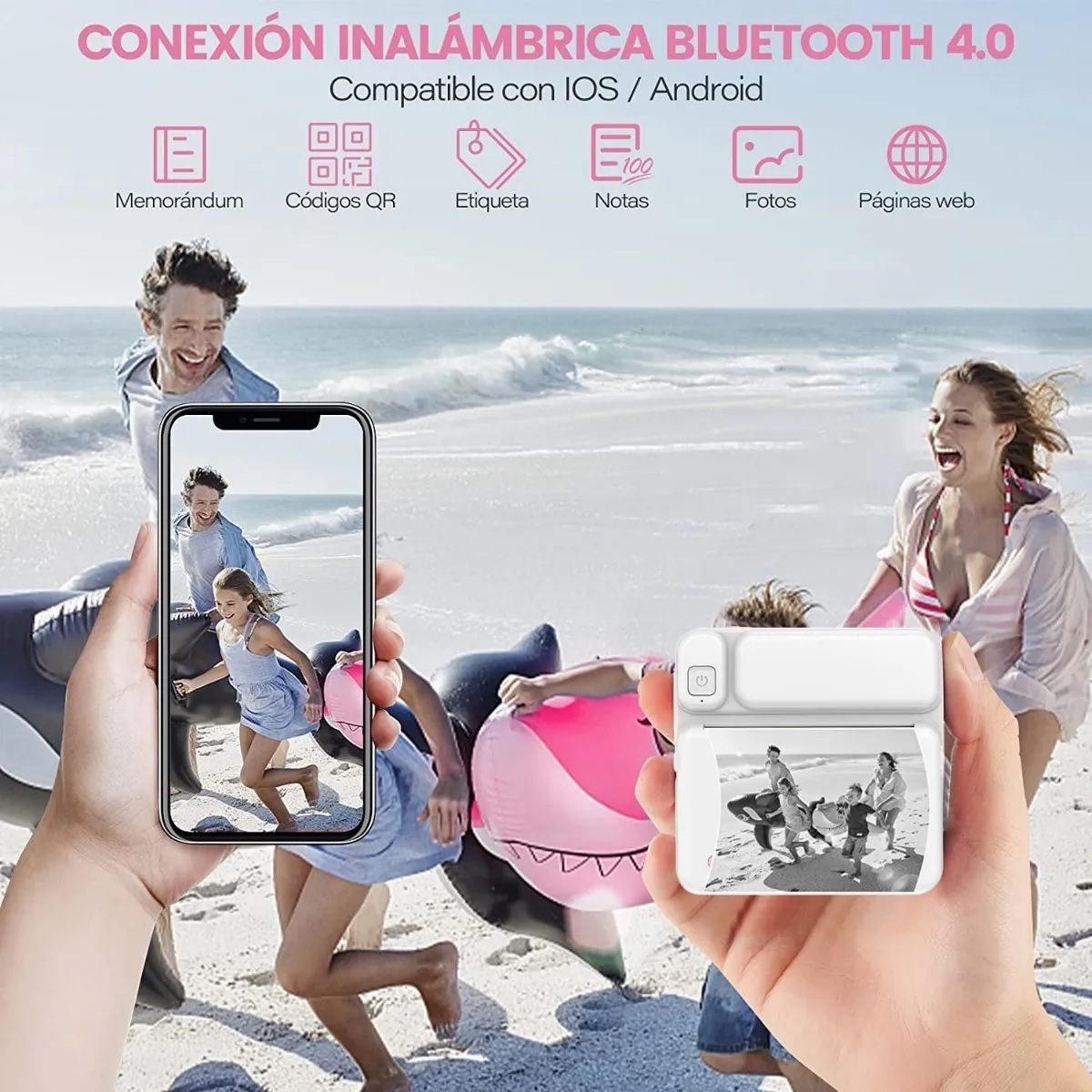 Mini Impresora Térmica Portátil Bluetooth Usb Ios Android