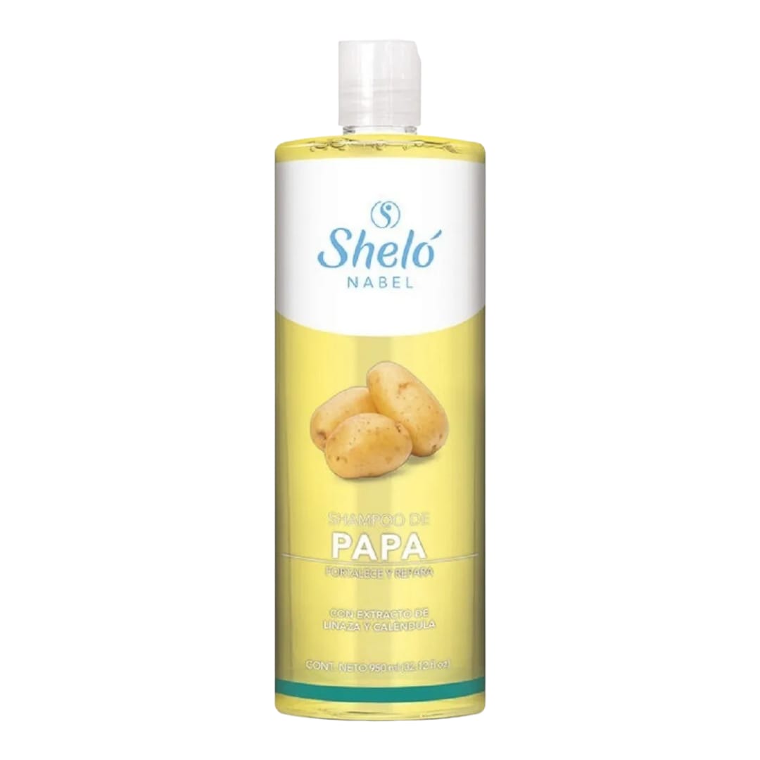 Shampoo De Papa Sheló Nabel 950ml con Calendula, Linaza, Vitaminas B Y C y El extracto de papa