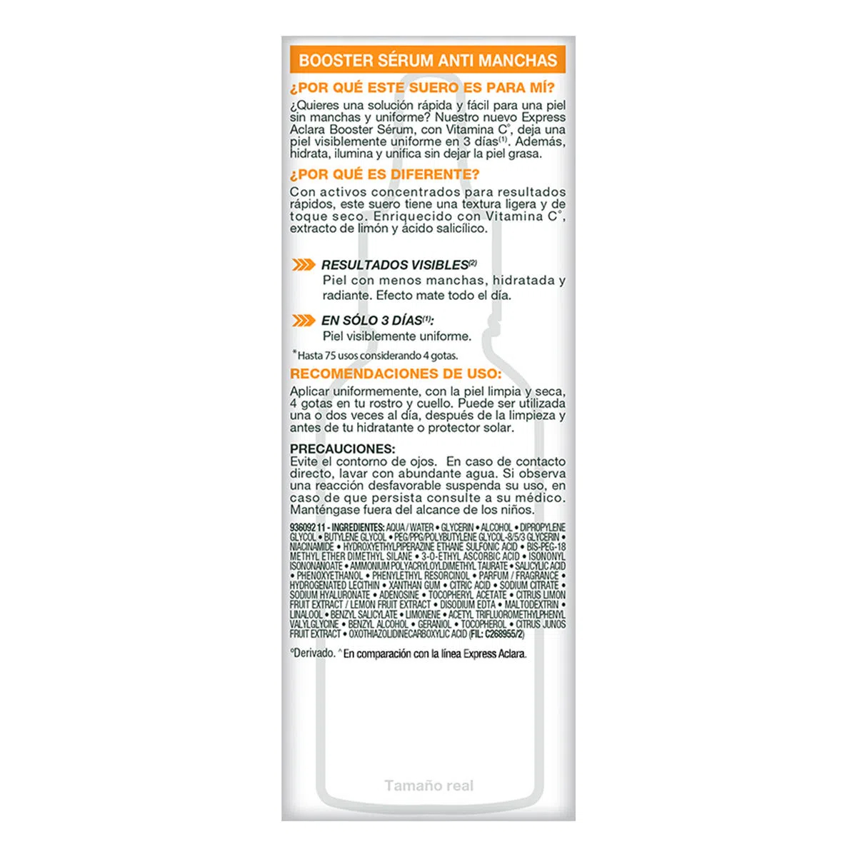 Sérum Express Aclara Booster sérum anti manchas Garnier Skin Active día/noche para todo tipo de piel de 30mL