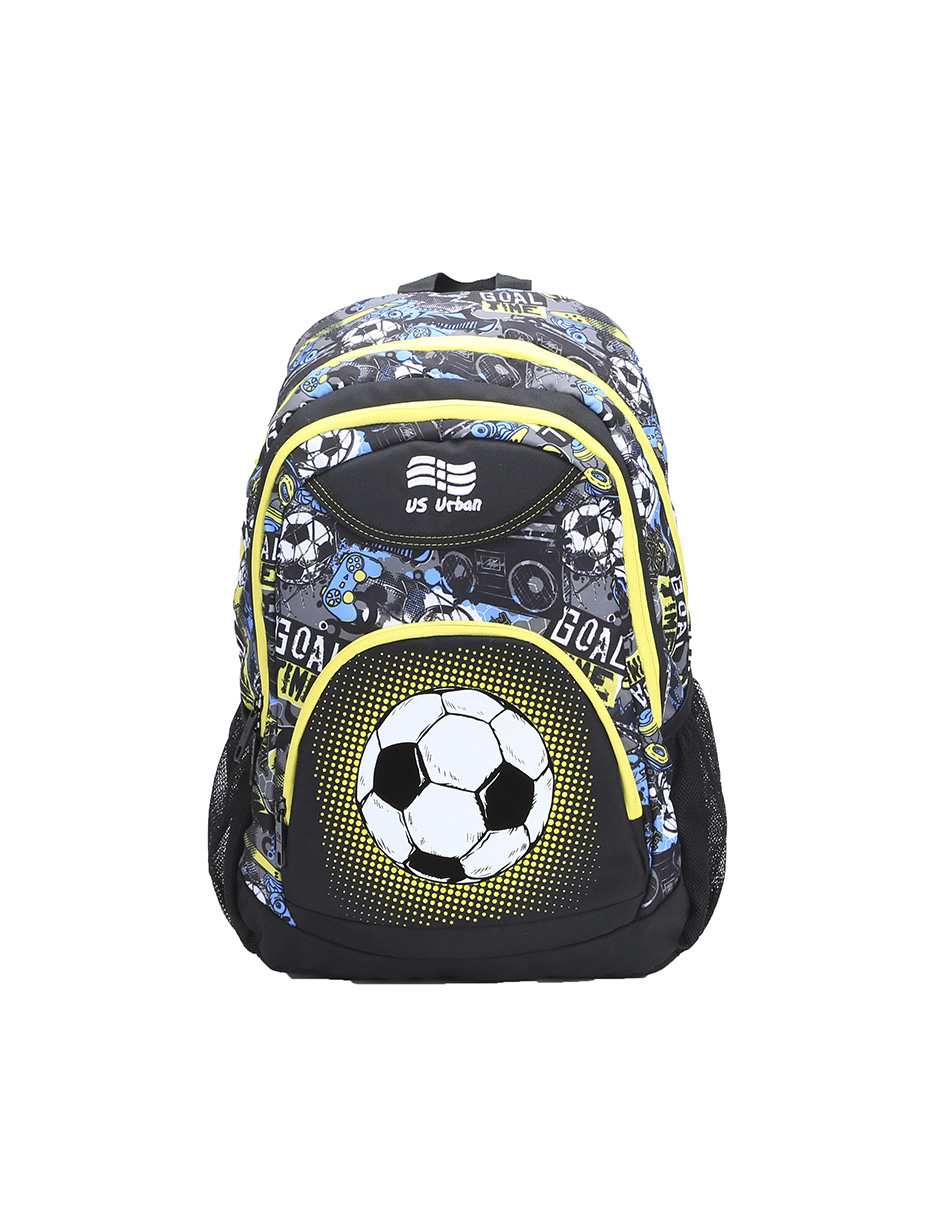 SET MOCHILA ESCOLAR CON LONCHERA Y LAPICERA US URBAN BALON AMARILLO