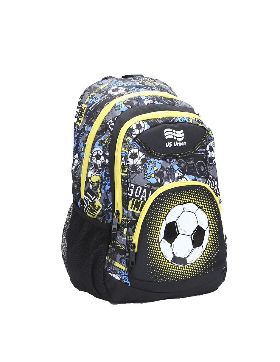 SET MOCHILA ESCOLAR CON LONCHERA Y LAPICERA US URBAN BALON AMARILLO