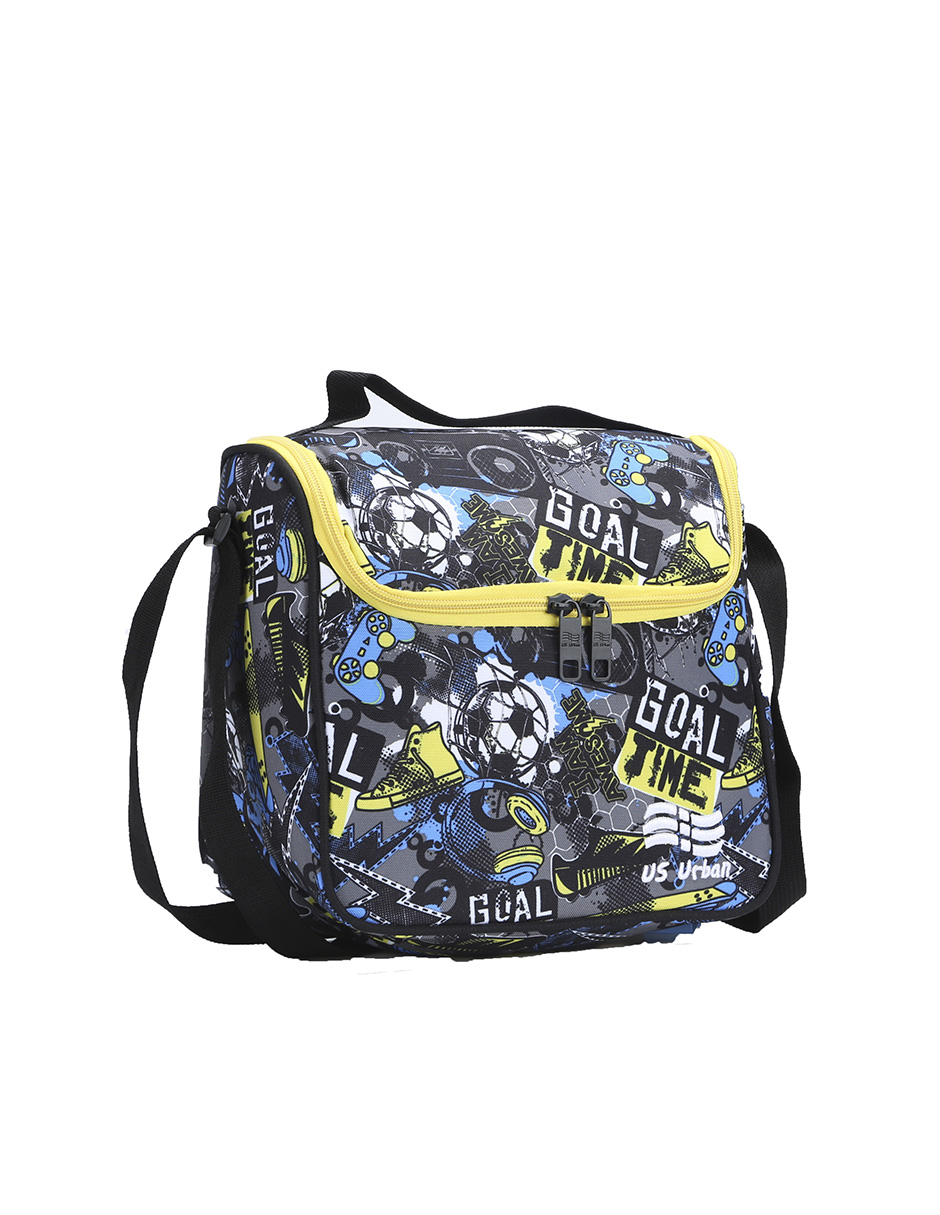 SET MOCHILA ESCOLAR CON LONCHERA Y LAPICERA US URBAN BALON AMARILLO