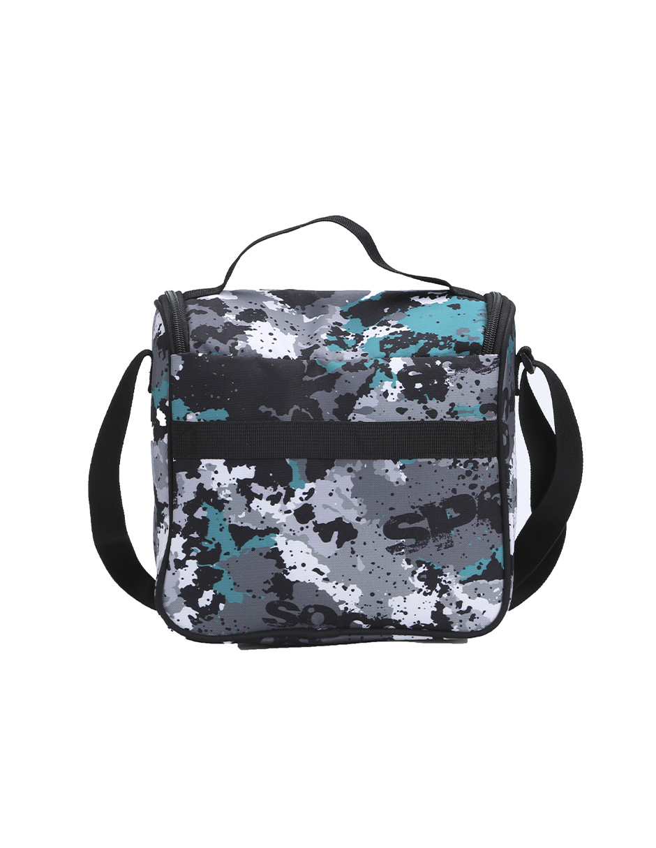 SET MOCHILA ESCOLAR CON LONCHERA Y LAPICERA US URBAN BALON GRIS CON VERDE