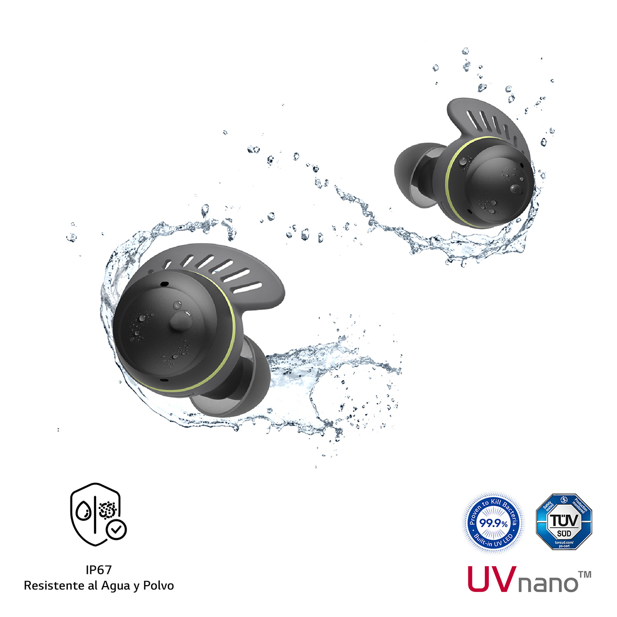 Audífonos Inalámbricos Deportivos LG TONE Free Fit TF7 Resistentes al Agua IP67