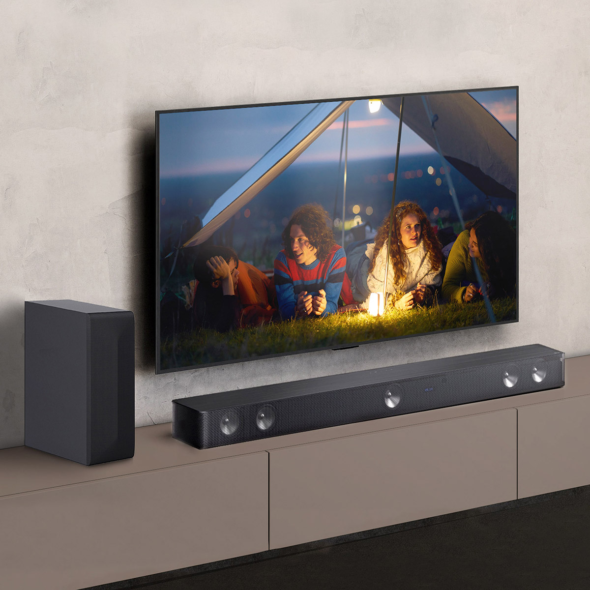 Barra de sonido LG SH7Q 5.1 canales con DTS Virtual:X, Sinergia con LG TV y conectividad Bluetooth