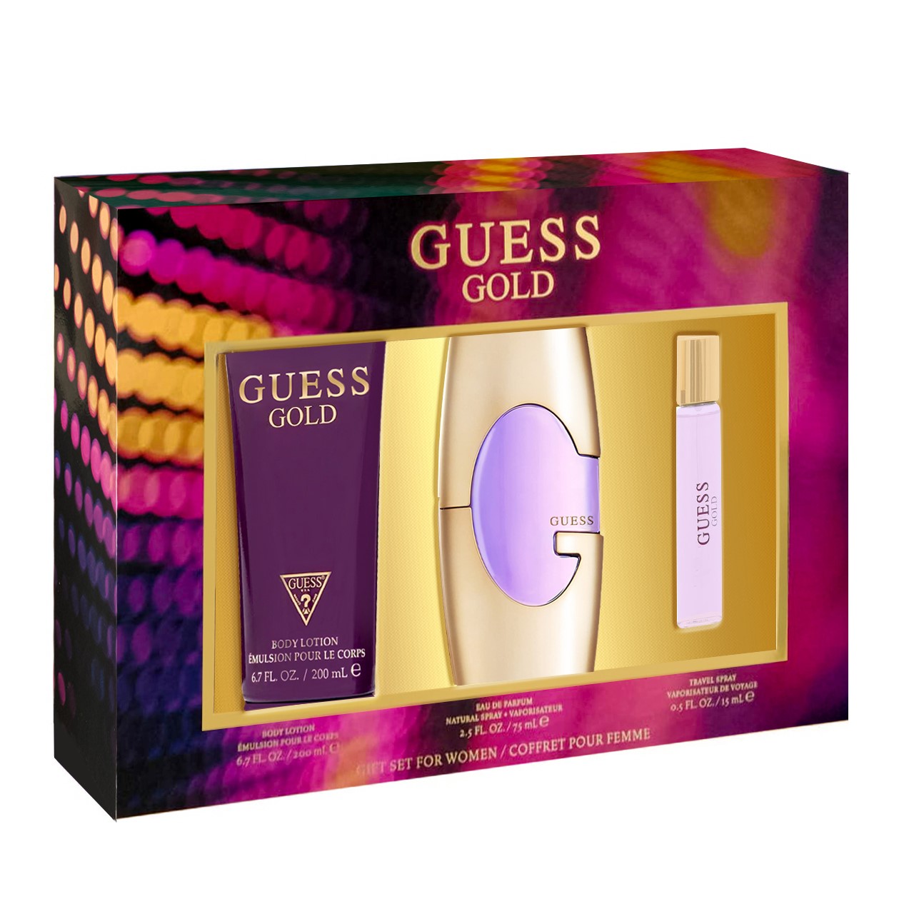 Estuche Guess Gold  3 pzs Dama