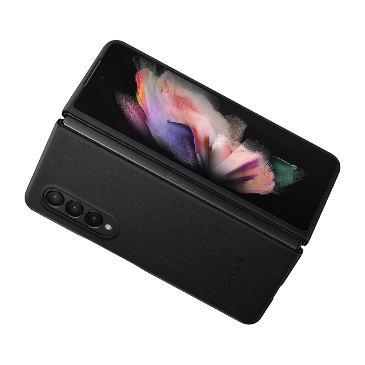 Funda de Piel Samsung Original Leather Cover para Z Fold 3 Color Negro