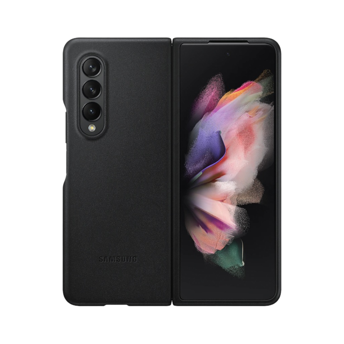 Funda de Piel Samsung Original Leather Cover para Z Fold 3 Color Negro