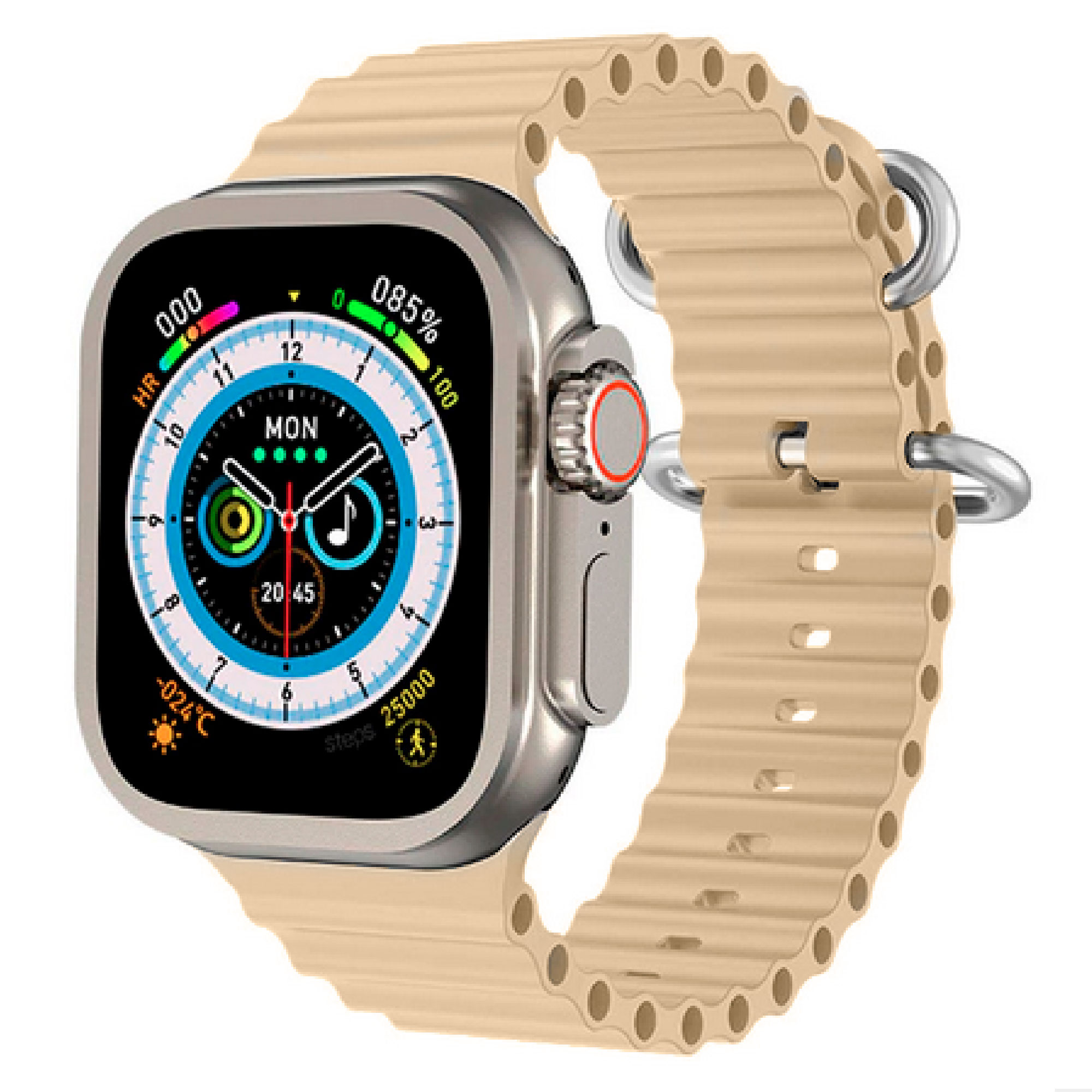 Reloj Smartwatch VAK B6 Ultra Bluetooth NFC Calorias Presion Dorado.