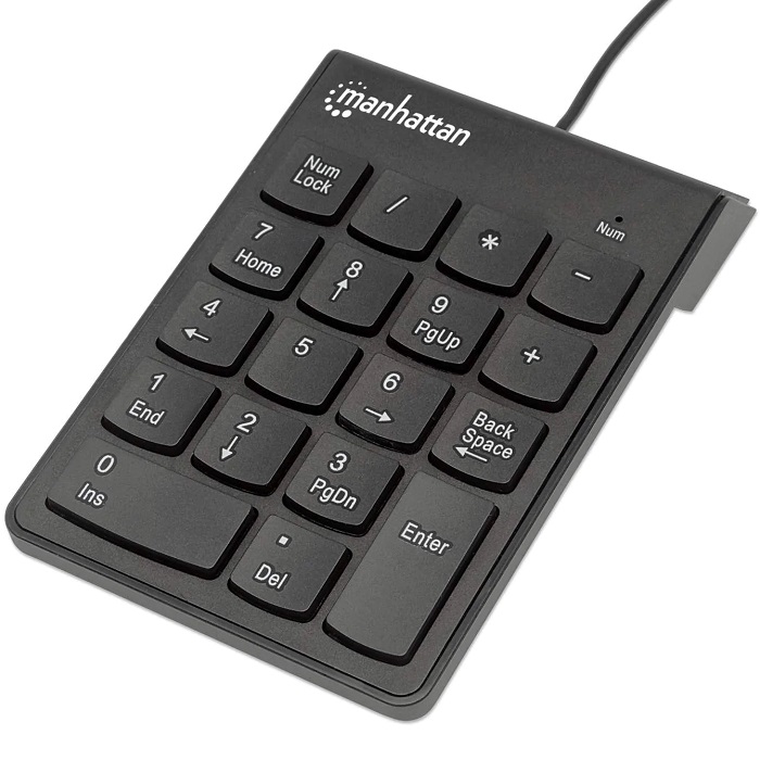 Teclado Numerico Manhattan USB Alambrico Negro 176354