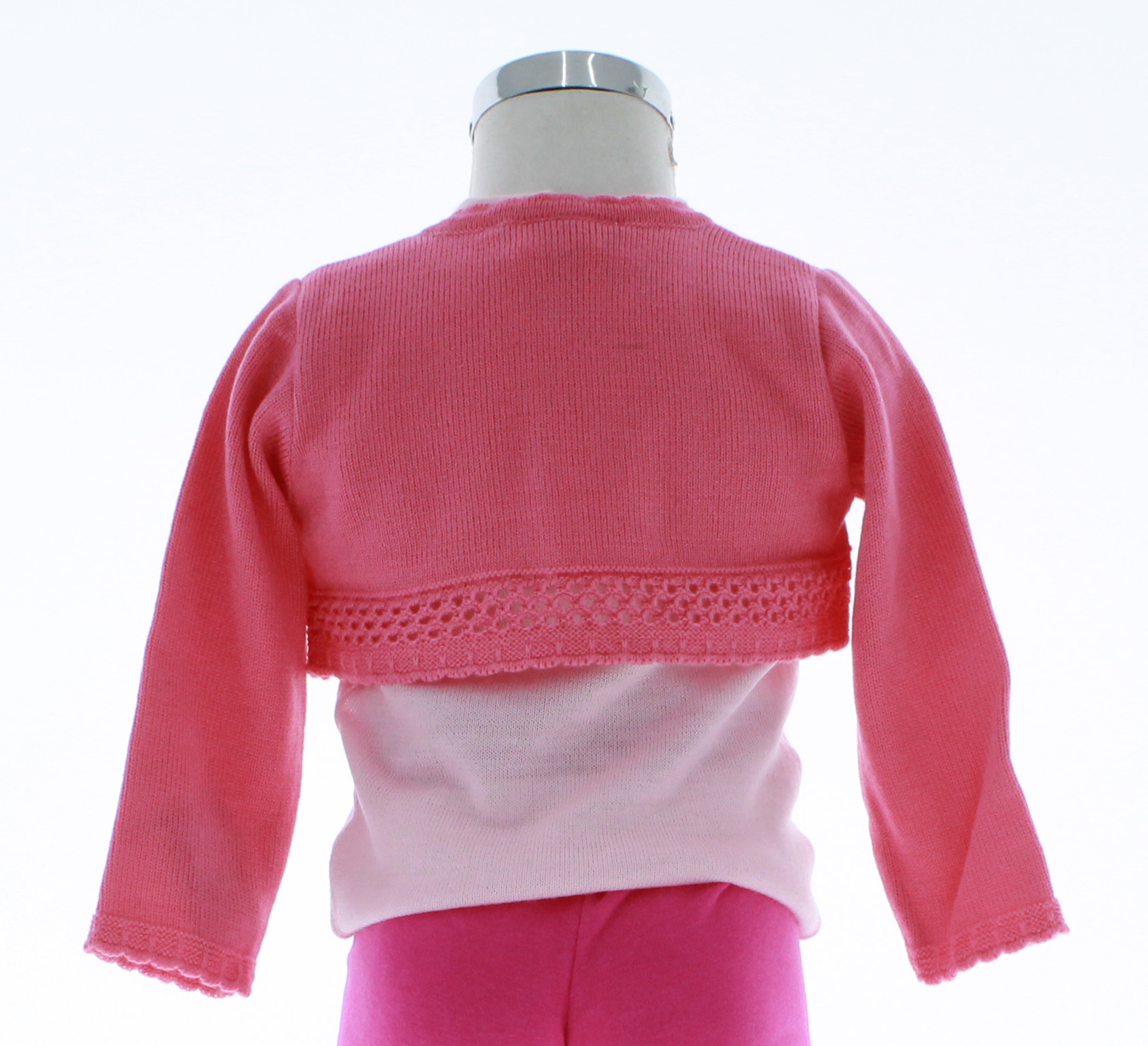 Sueter Niña Bolero Rosa Tejido 3112 1 a 16 Años.