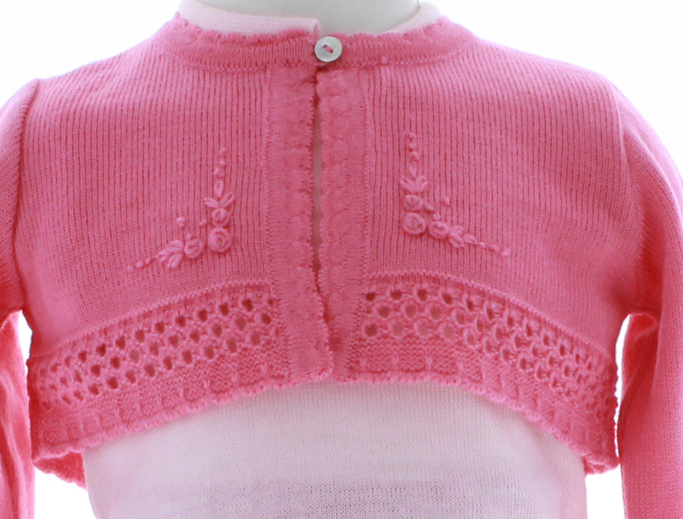 Sueter Niña Bolero Rosa Tejido 3112 1 a 16 Años.