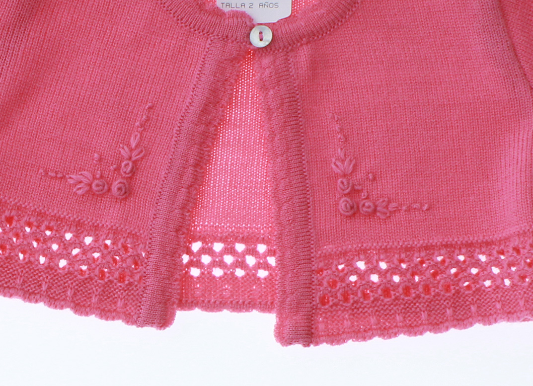 Sueter Niña Bolero Rosa Tejido 3112 1 a 16 Años.