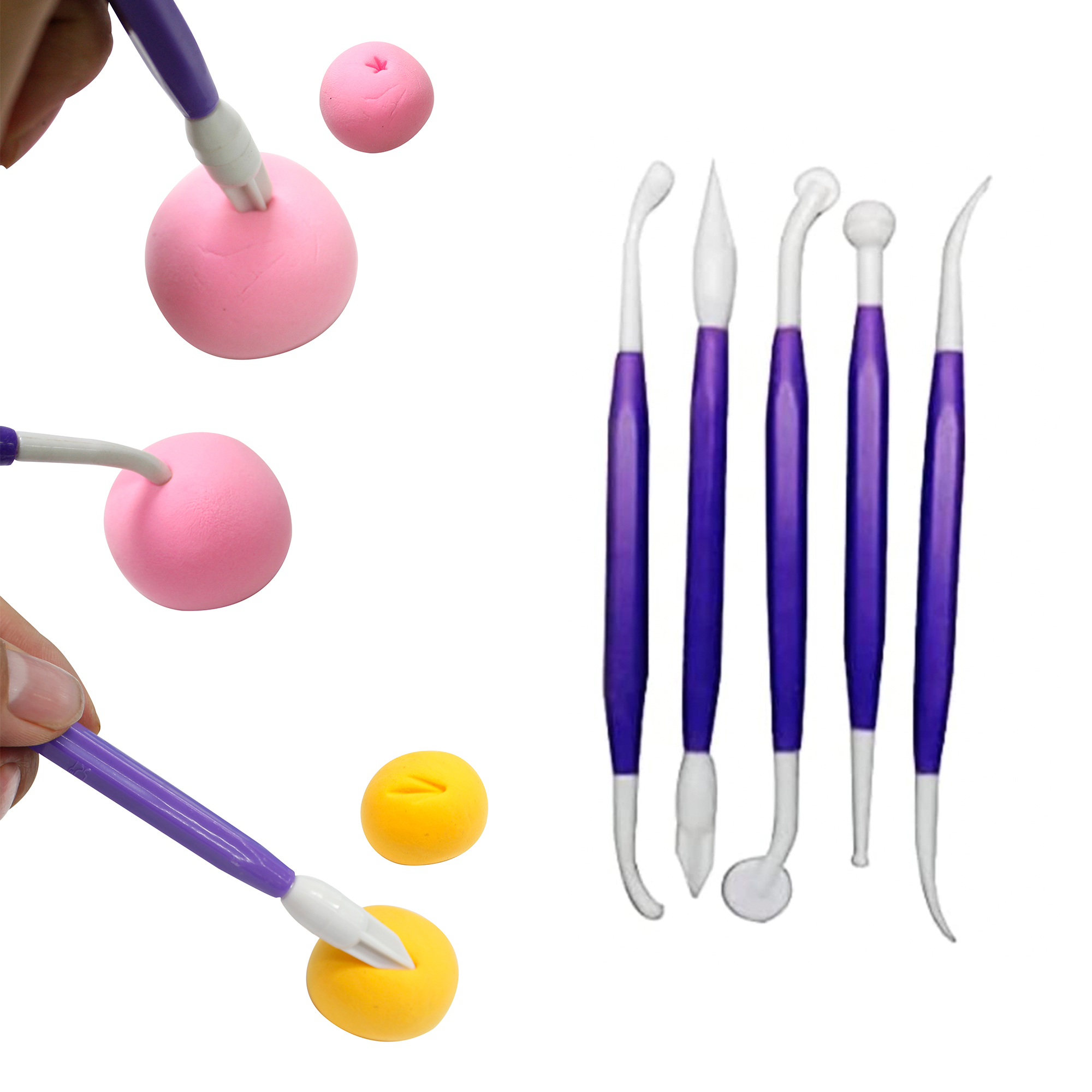 Herramienta De Modelado Para Decorar Pasteles, Estiletes basicos para moldear y esculpir, foamy moldeable 5 pzas