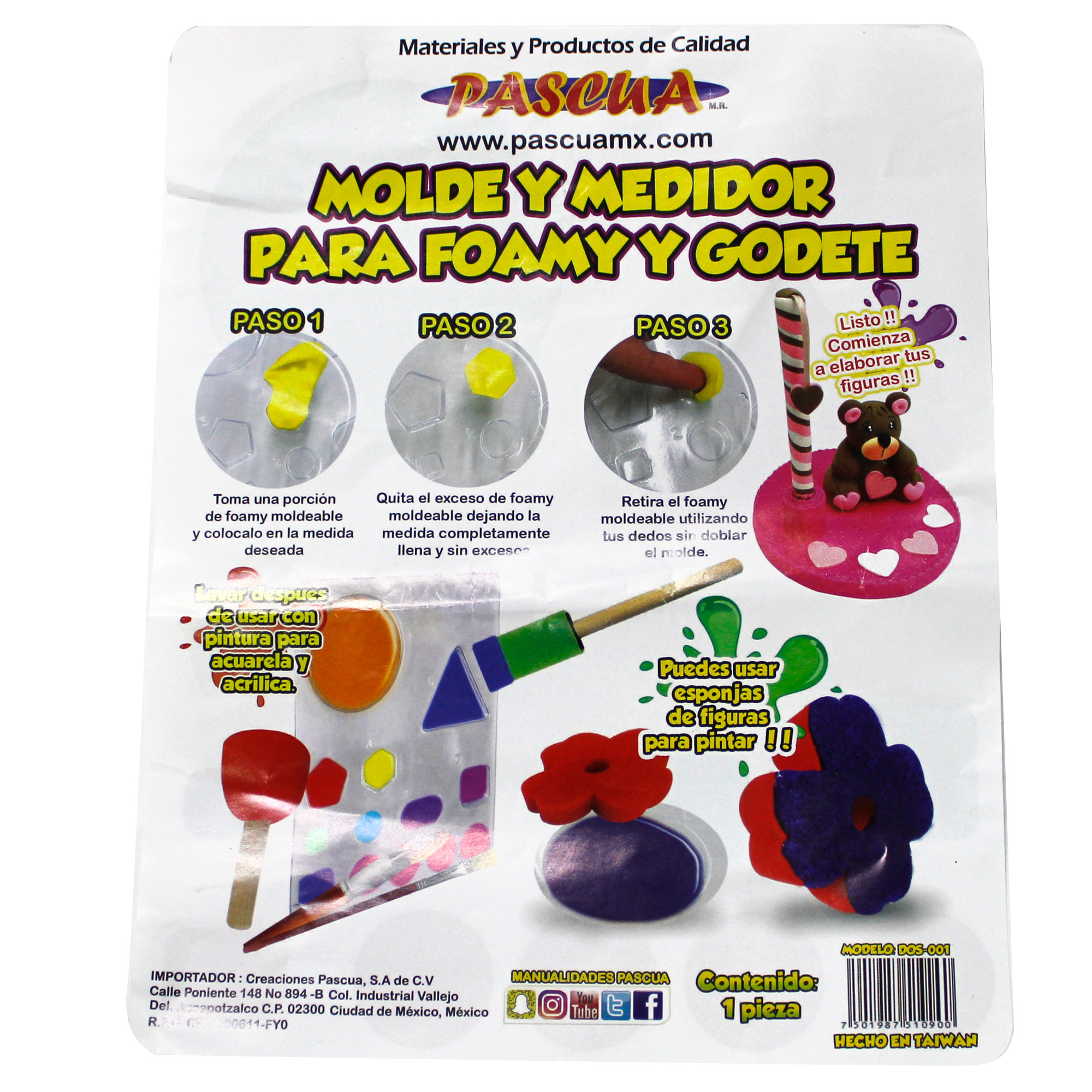 MOLDE DOSIFICADOR PARA PASTA DE FOAMY MOLDEABLE