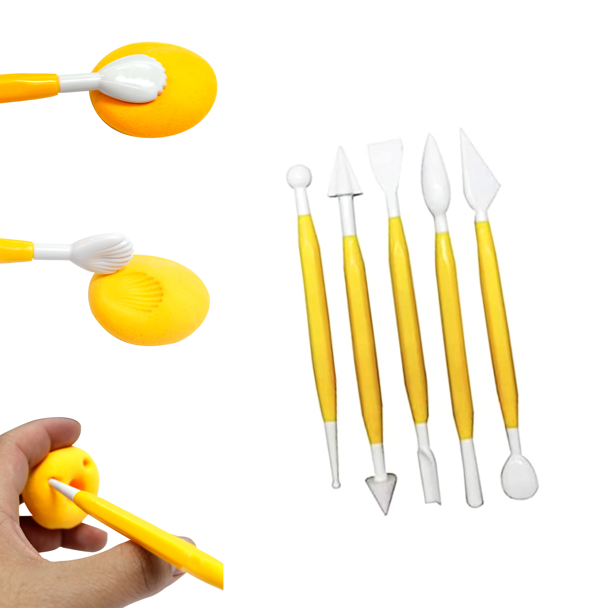 Kit Herramienta 5 Estiletes y un dosificador para moldear y esculpir foamy moldeable, manualidad, decoracion pastel