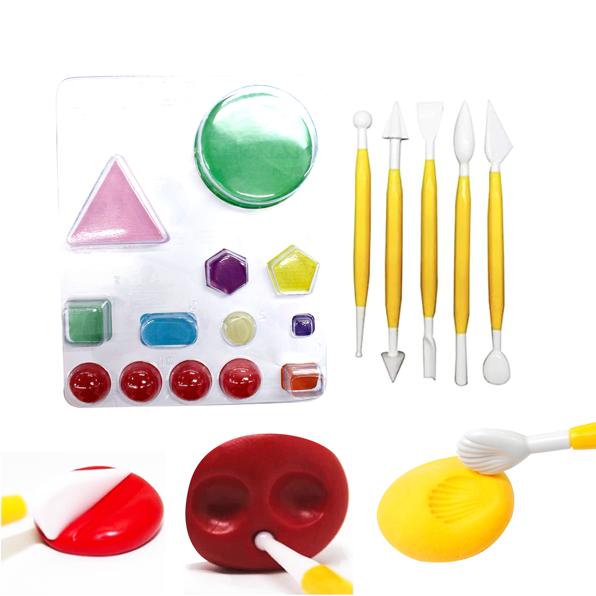 Kit Herramienta 5 Estiletes y un dosificador para moldear y esculpir foamy moldeable, manualidad, decoracion pastel