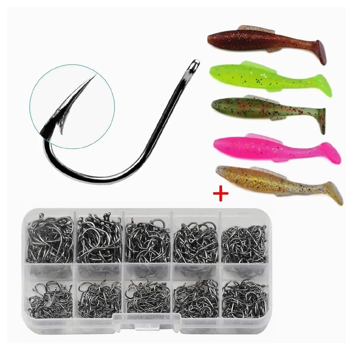 Set Anzuelos Pesca Y Realista Señuelos Para Curricanes Pesca