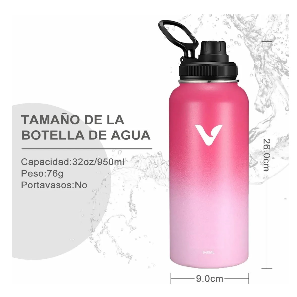 Termo Vaso-botella Acero Inoxidablecon Fría/caliente 40 Oz Violeta