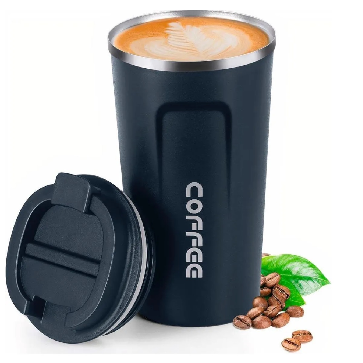 Termo Para Café Con Tapa De Acero Inoxidable - Onda Shop Azul Marino