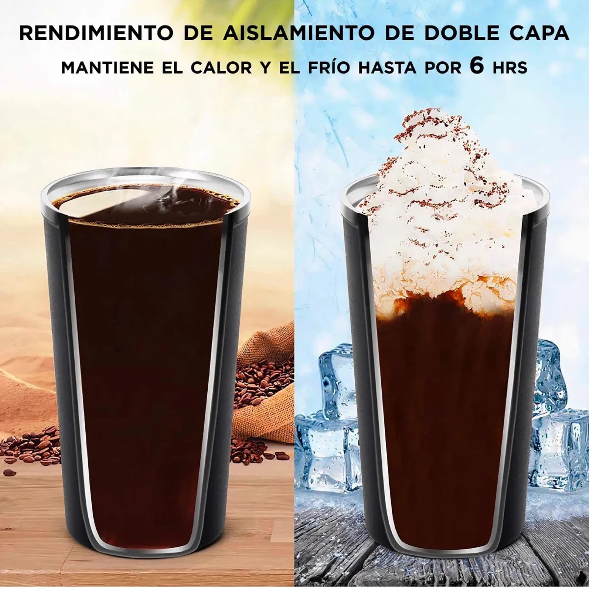 Termo Para Café Con Tapa De Acero Inoxidable - Negro