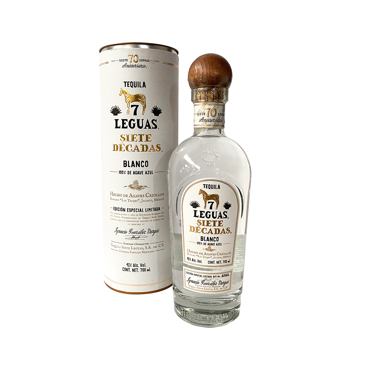 Tequila Siete Leguas Edición Siete Décadas Blanco 700 ml