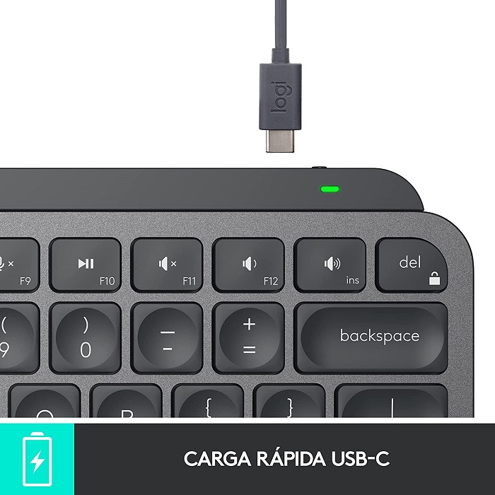 Teclado Logitech MX Keys Mini Iluminado Inalambrico Bluetooth Recargable Grafito 920-010476