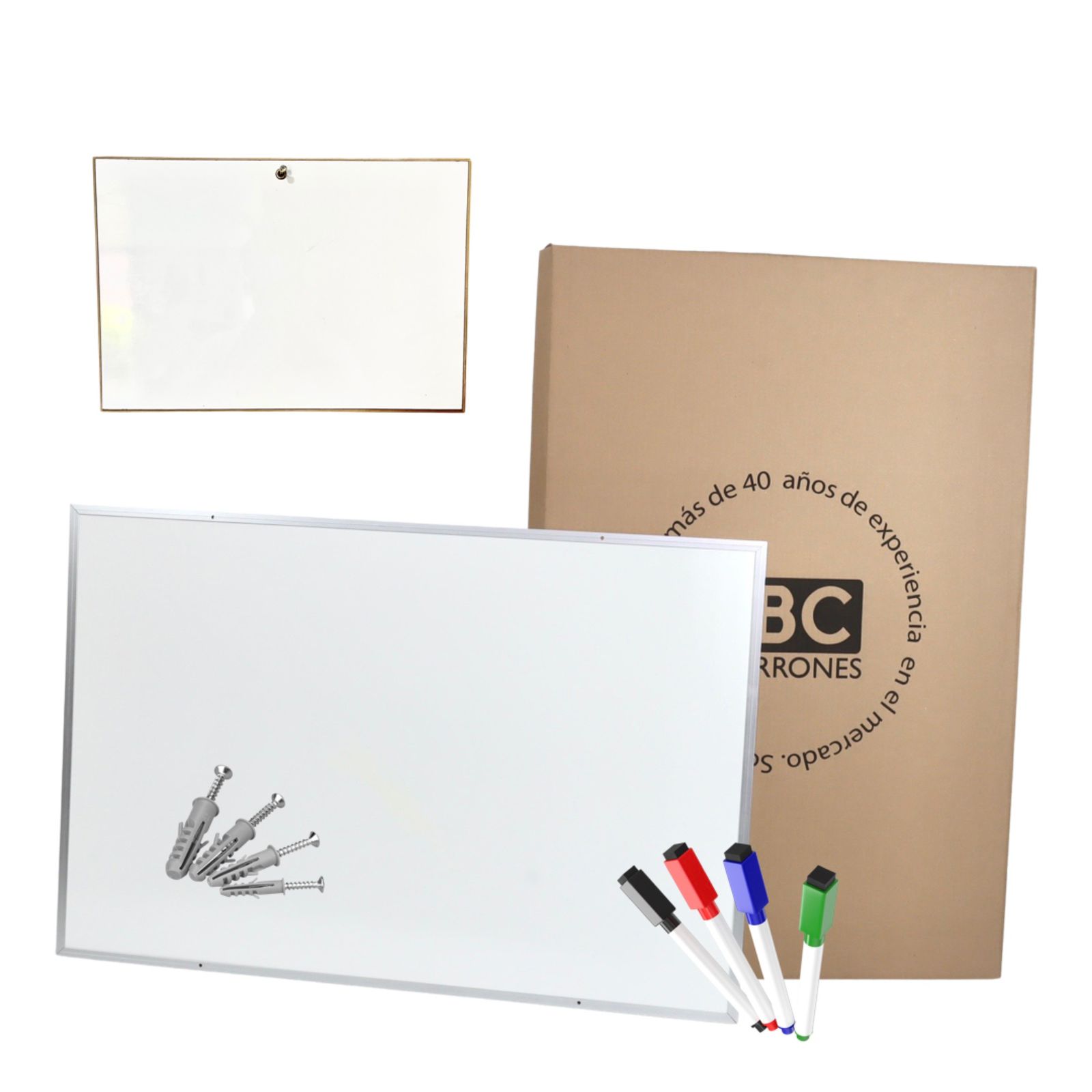 ABC Pizarrón Blanco Profesional Escolar 90x244cm Incluye Plumones y Tabla de Tareas.