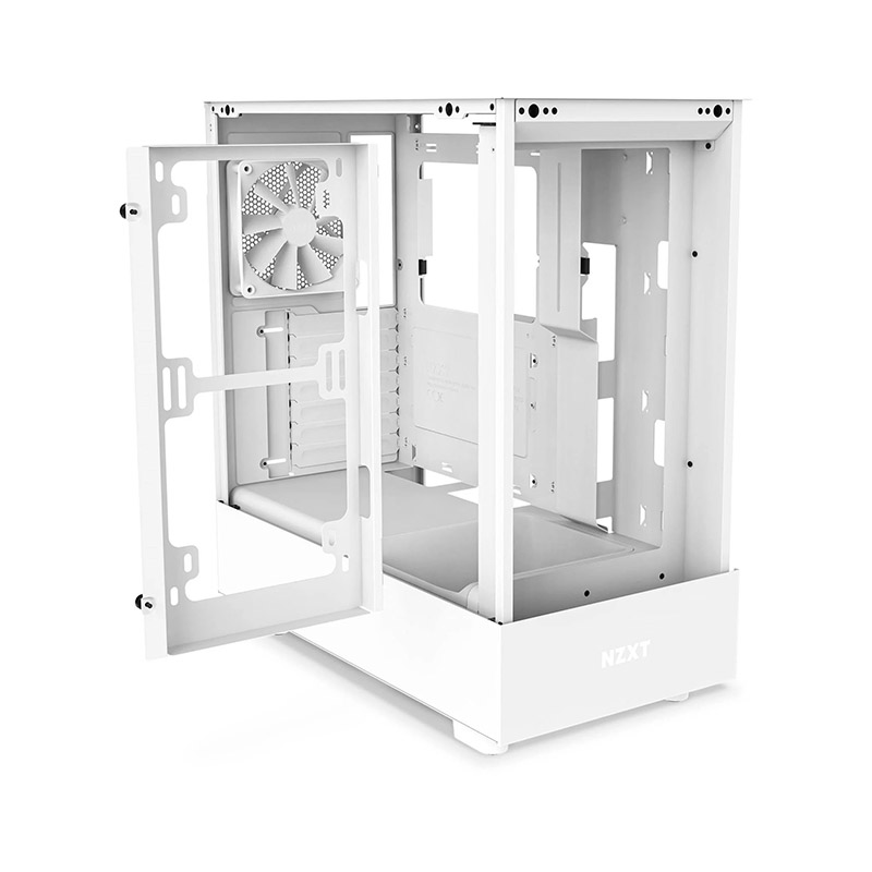 Gabinete NZXT H5 Flow Cpmpact, S/Fuente Cristal, CC-H51FW -Blanco 