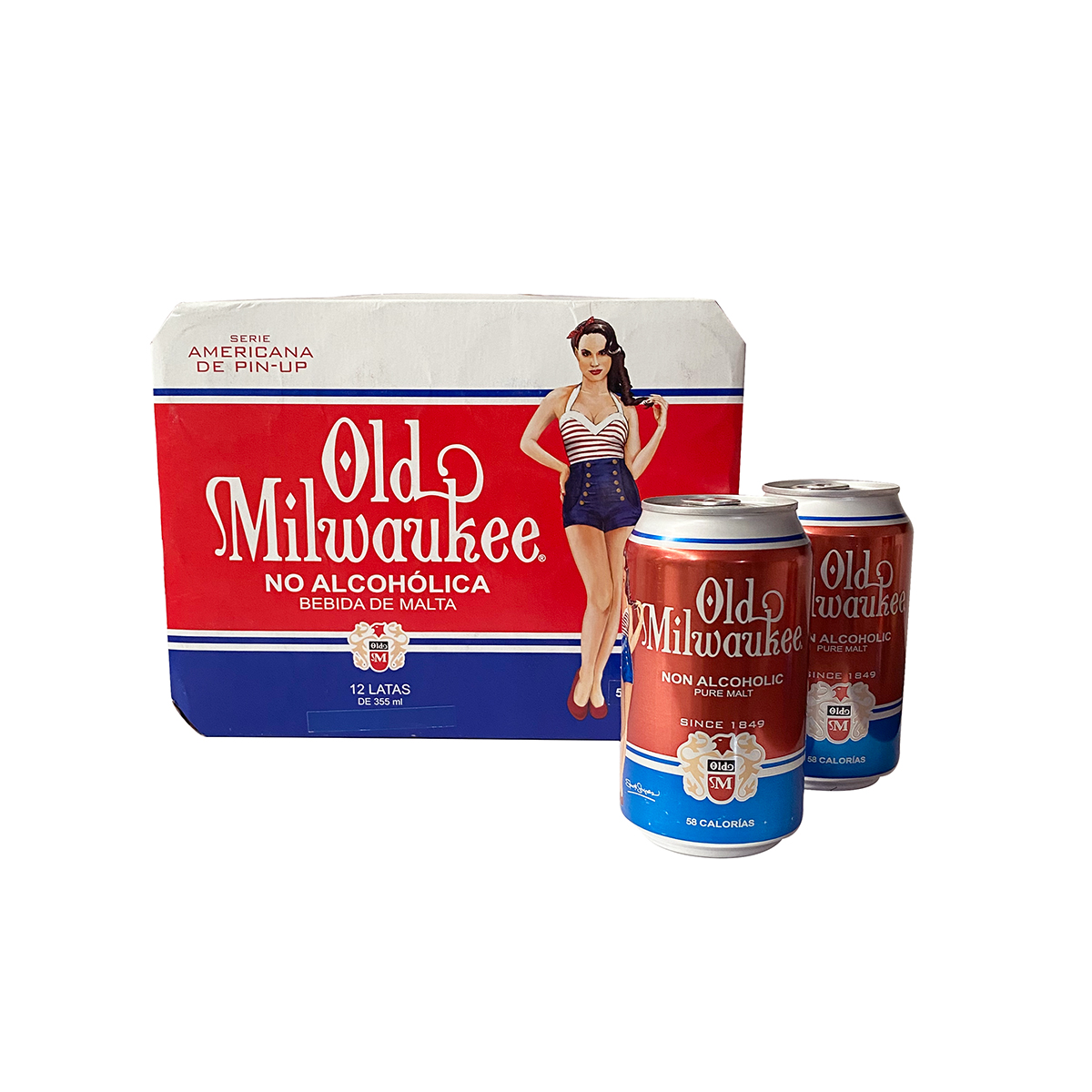 12 Pack Cerveza Old Milwaukee Sin Alcohol 355 Ml