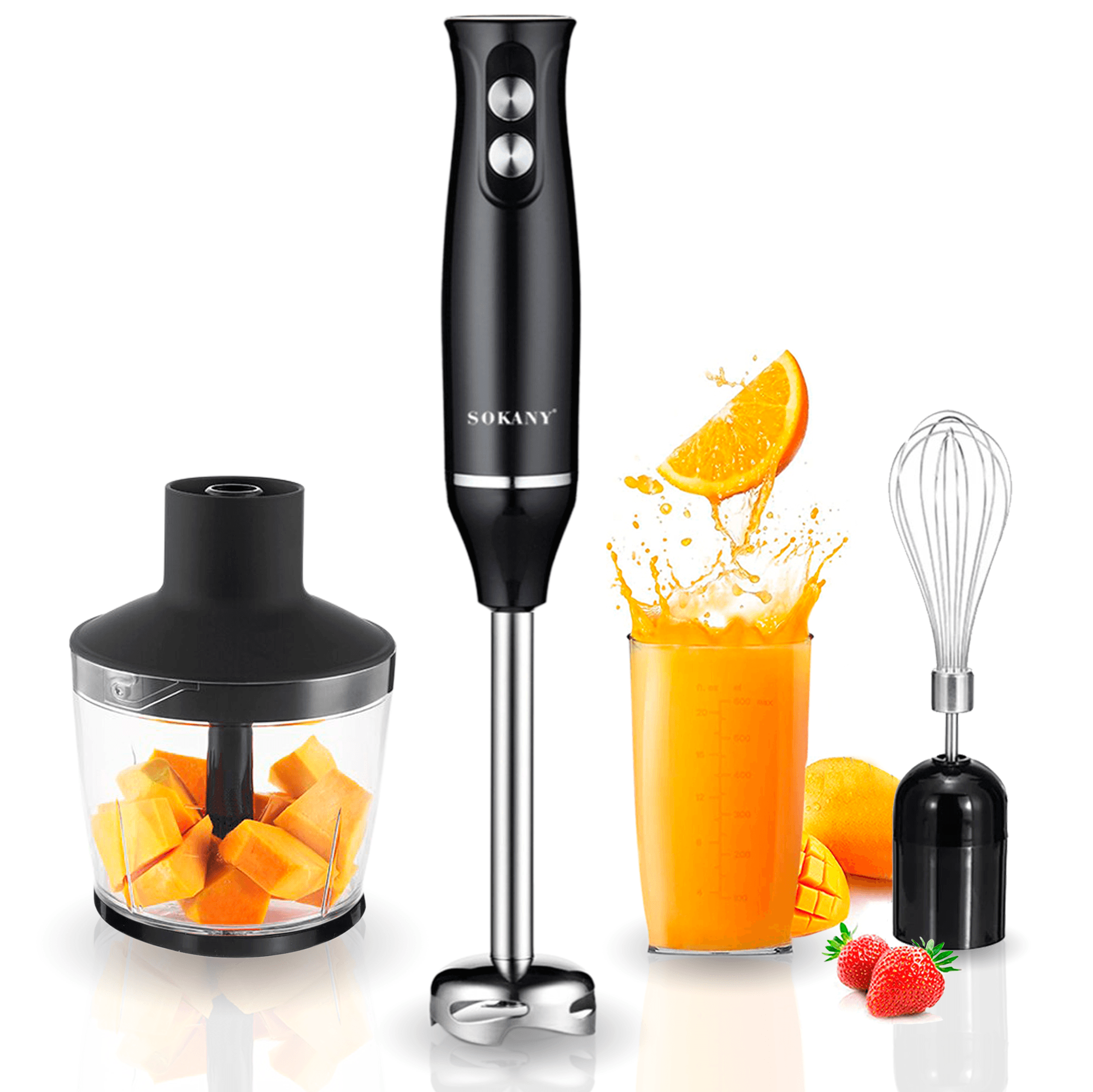 Turbo Batidora De Mano 4 en 1 Archy Licuadora Portátil De Inmersión 2 Velocidades Multiusos 500w Cuchillas de Acero Inoxidable (11242)