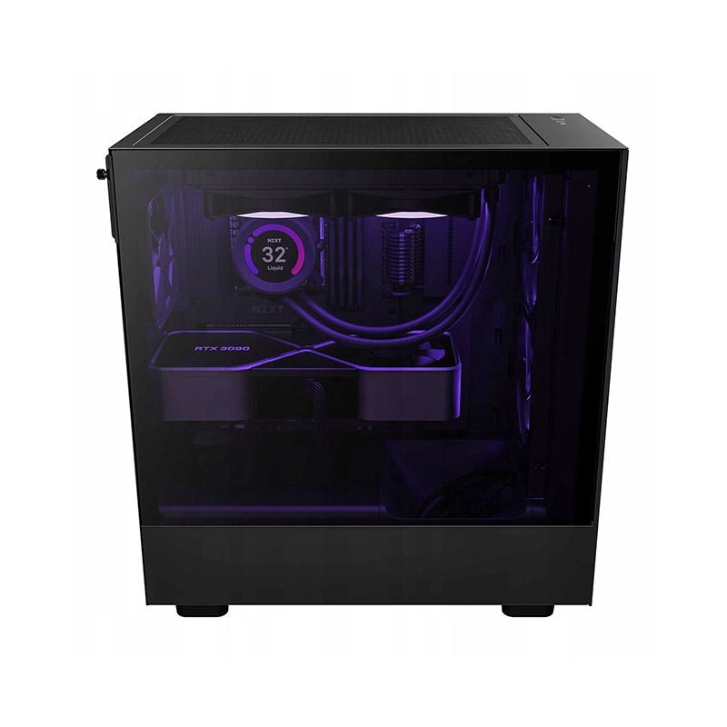 Gabinete NZXT H5 Flow Compact , ATX S/Fuente Cristal CC-H51FB-01 Negro