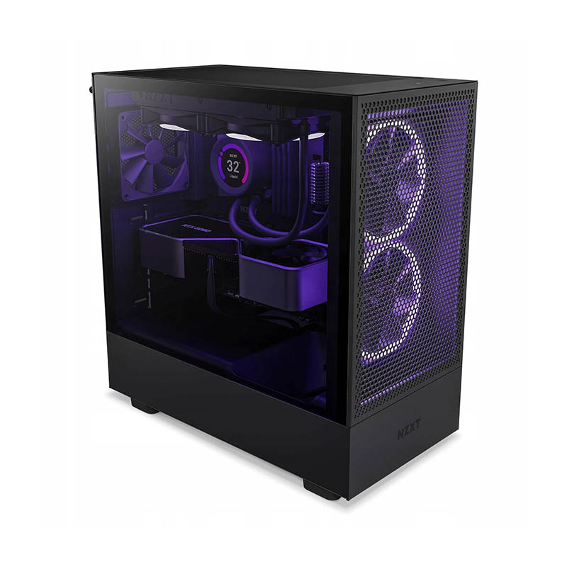 Gabinete NZXT H5 Flow Compact , ATX S/Fuente Cristal CC-H51FB-01 Negro