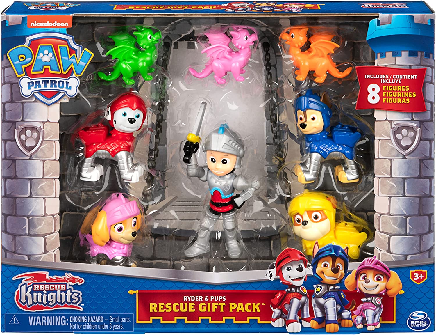 Paw Patrol Set De 8 Figuras Caballeros Al Rescate